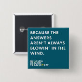 Badge Carré 5 Cm Puisque bouton de Teal de vent (Devant & derrière)