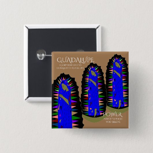 Badge Carré 5 Cm Puissance de Guadalupe (Devant & derrière)