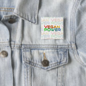 Badge Carré 5 Cm Puissance végétalienne (En situation)