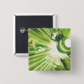 Badge Carré 5 Cm Puissance verte de lanterne (Devant & derrière)