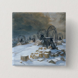 Badge Carré 5 Cm Puits chez Gentilly dans la neige, 1879