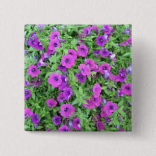 Badge Carré 5 Cm Purple Petunias Button