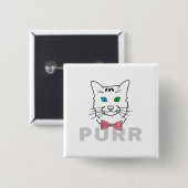 Badge Carré 5 Cm Purr de chat (Devant & derrière)