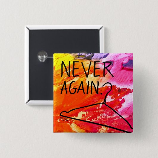 Badge Carré 5 Cm PWDP goupillent jamais encore (Devant & derrière)