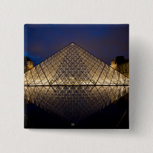 Badge Carré 5 Cm Pyramide du Louvre par l'architecte I.M. Pei à