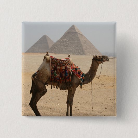 Badge Carré 5 Cm pyramides à chameaux (Devant)