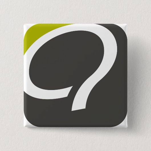 Badge Carré 5 Cm Q- bouton - chartreuse (Devant)