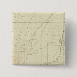 Badge Carré 5 Cm Quadrangle Hesperia montrant le Rift San Andreas