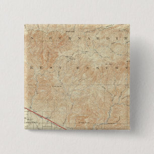 Badge Carré 5 Cm quadrilatère des Redlands montrant San Andreas Ri