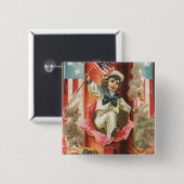 Badge Carré 5 Cm Quand le drapeau de la liberté passe (Devant & derrière)