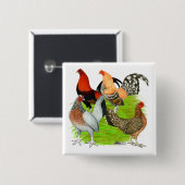 Badge Carré 5 Cm Quartet à l'anglais (Devant & derrière)