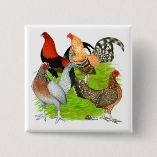 Badge Carré 5 Cm Quartet à l'anglais