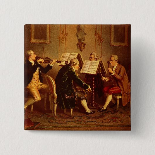 Badge Carré 5 Cm Quartet de ficelle (Devant)