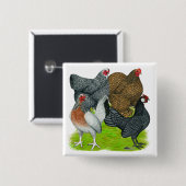 Badge Carré 5 Cm Quartet petit de poule (Devant & derrière)