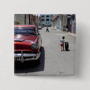 Badge Carré 5 Cm quartier Hamel africain, La Havane, Cuba, UNESCO
