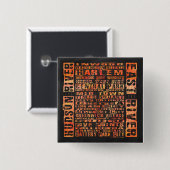 Badge Carré 5 Cm Quartiers de NYC Orange (Devant & derrière)