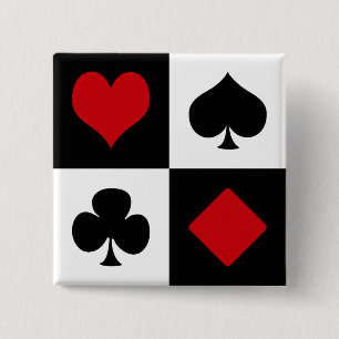 Badge Carré 5 Cm Quatre combinaisons de cartes