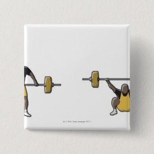 Badge Carré 5 Cm Quatre étapes de la sonnette de levage de poids