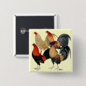 Badge Carré 5 Cm Quatre Gamecocks (Devant & derrière)