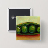 Badge Carré 5 Cm Quatre pois dans un art original unique (Devant & derrière)