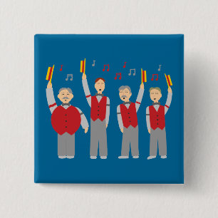 Badge Carré 5 Cm Quatuor classique Barbershop