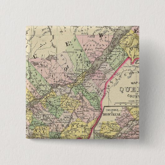 Badge Carré 5 Cm Québec (Devant)