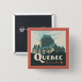Badge Carré 5 Cm Québec Canada | Château Frontenac (Devant & derrière)