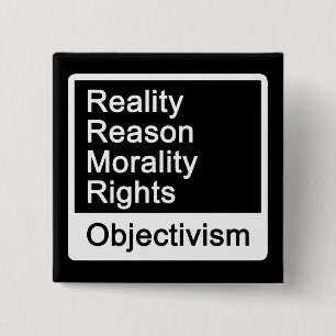 Badge Carré 5 Cm Quel est objectivisme ? Bouton