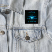 Badge Carré 5 Cm Quelque chose est possible (En situation)