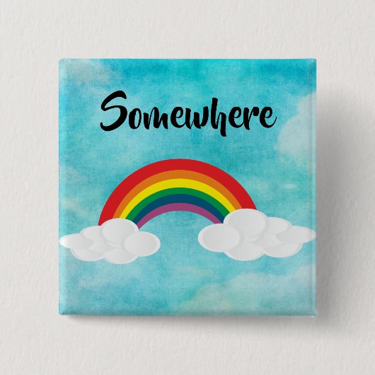 Badge Carré 5 Cm Quelque part (Devant)