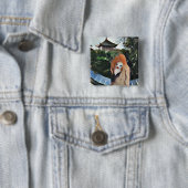 Badge Carré 5 Cm Quelque part lutin (En situation)