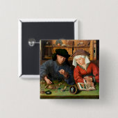 Badge Carré 5 Cm Quentin Matsys - Le Moneylender et sa femme (Devant & derrière)