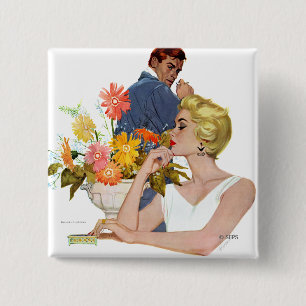 Badge Carré 5 Cm Querelle d'anniversaire