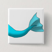 Badge Carré 5 Cm Queue de sirène de turquoise (Devant)