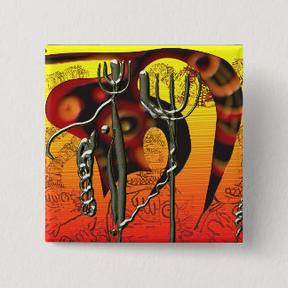 Badge Carré 5 Cm Queue et tridents