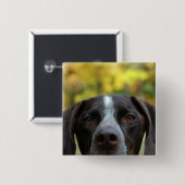 Badge Carré 5 Cm Qui chien de Dat ? (Devant & derrière)