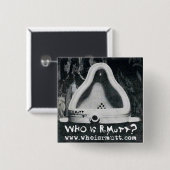 Badge Carré 5 Cm Qui est R. Mutt ? Bouton (Devant & derrière)
