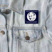 Badge Carré 5 Cm Qui est Ron Paul ? Bouton (En situation)