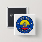 Badge Carré 5 Cm Quito Équateur (Devant & derrière)