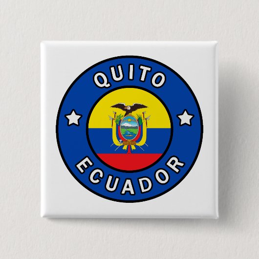 Badge Carré 5 Cm Quito Équateur (Devant)