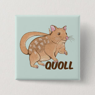 Badge Carré 5 Cm Quoll Australian Marsupial