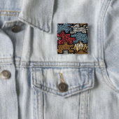 Badge Carré 5 Cm RAB Rockabilly Leopard Zebra Puzzle Imprimer Cadea (En situation)