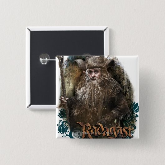 Badge Carré 5 Cm RADAGAST™ With Name (Devant & derrière)