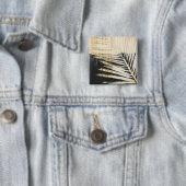 Badge Carré 5 Cm Raffie d'or - Franges de palme (En situation)