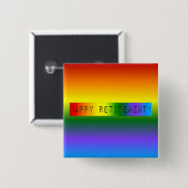 Badge Carré 5 Cm Rainbow Bonne retraite ! (Devant & derrière)