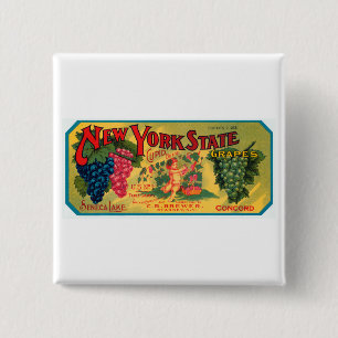 Badge Carré 5 Cm Raisins de l'État de New York