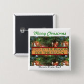 Badge Carré 5 Cm Raison de la saison (Devant & derrière)