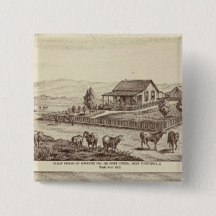 Badge Carré 5 Cm ranch des moutons de Deer Creek