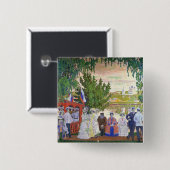 Badge Carré 5 Cm Rassemblement de fête, 1910 (Devant & derrière)