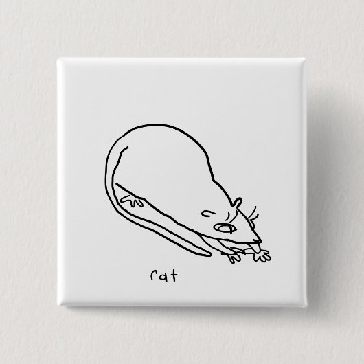 Badge Carré 5 Cm rat (Devant)